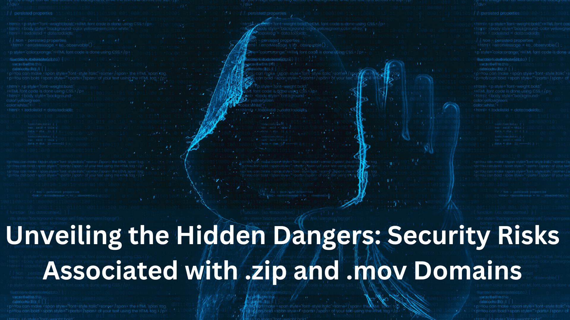 Delving into the Security Risks Posed by .zip and .mov Domains | Cyber ...